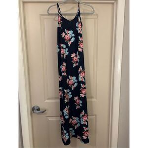 NEW Blue spaghetti strap Floral Maxi Sundress Dress S
